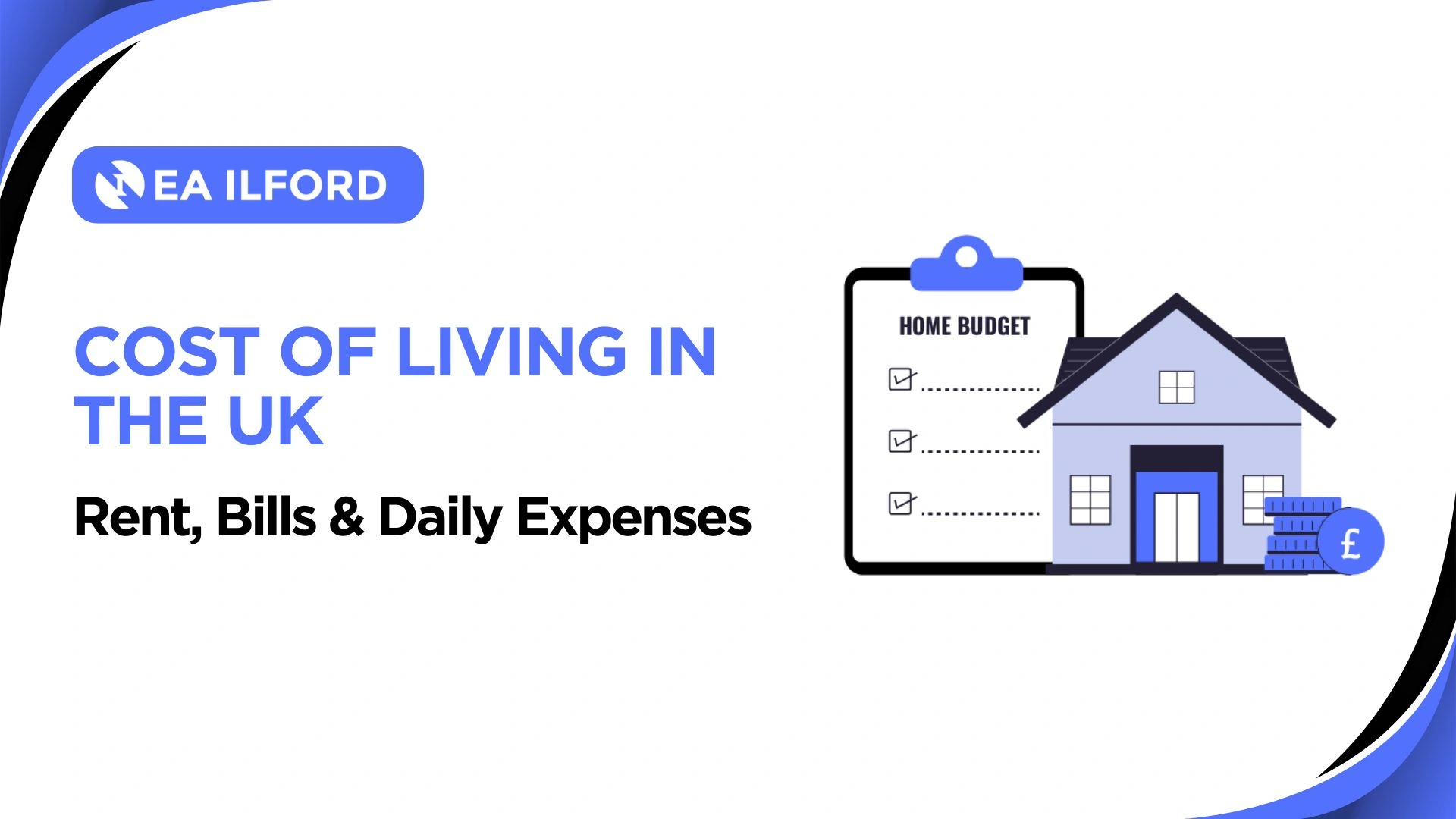 Cost of living in the UK - monthly expenses breakdown infographic